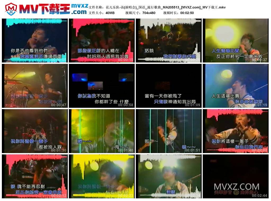 花儿乐队-该(演唱会)_国语_流行歌曲_MA205513